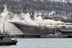 На российском авианосце «Адмирал Кузнецов» произошел пожар
